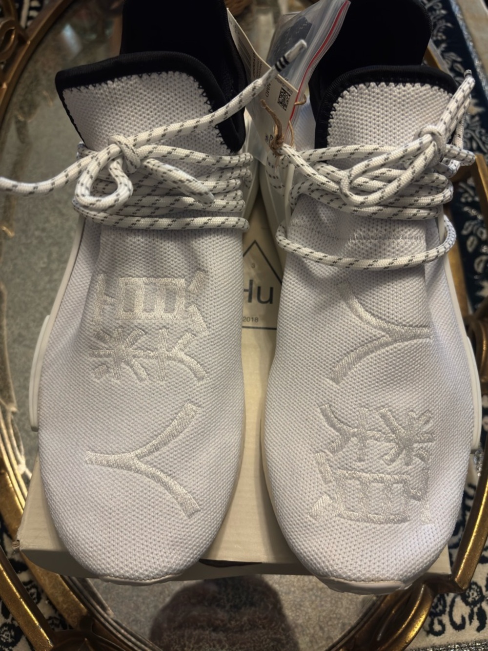 Adidas X Pharrell Williams Human RaceTriple White Casual Slip-In Sneakers